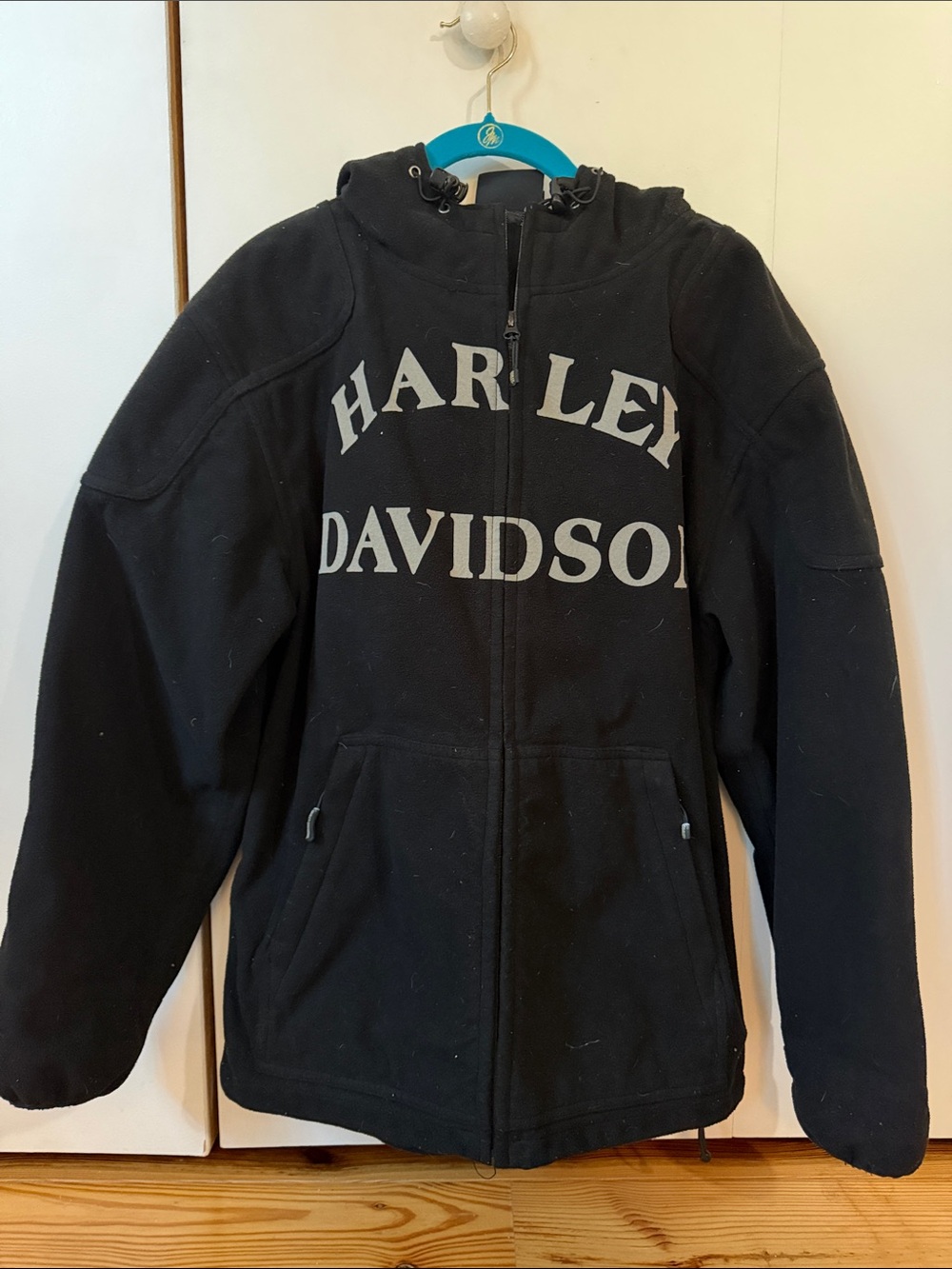 Harley-Davidson Black Zip-Up Hoodie Jacket with Large Logo